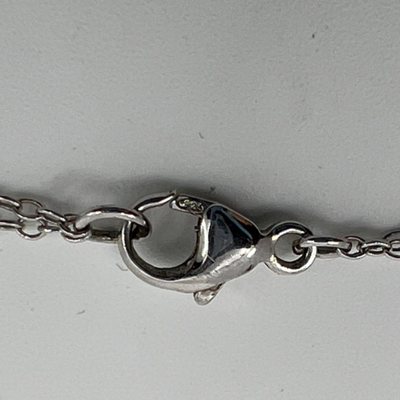 Vintage Layered Sterling Silver Necklace , CZ Double Eternity & Circle of Life - Picture 7 of 12